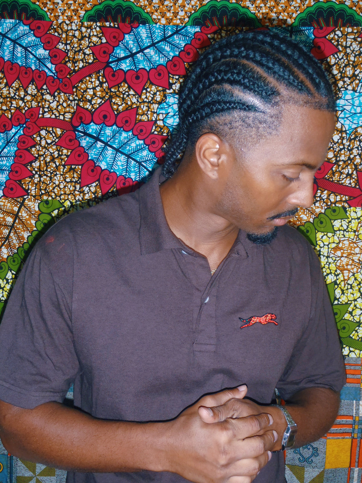 Chocolate Brown Cheetah Polo (Men's)